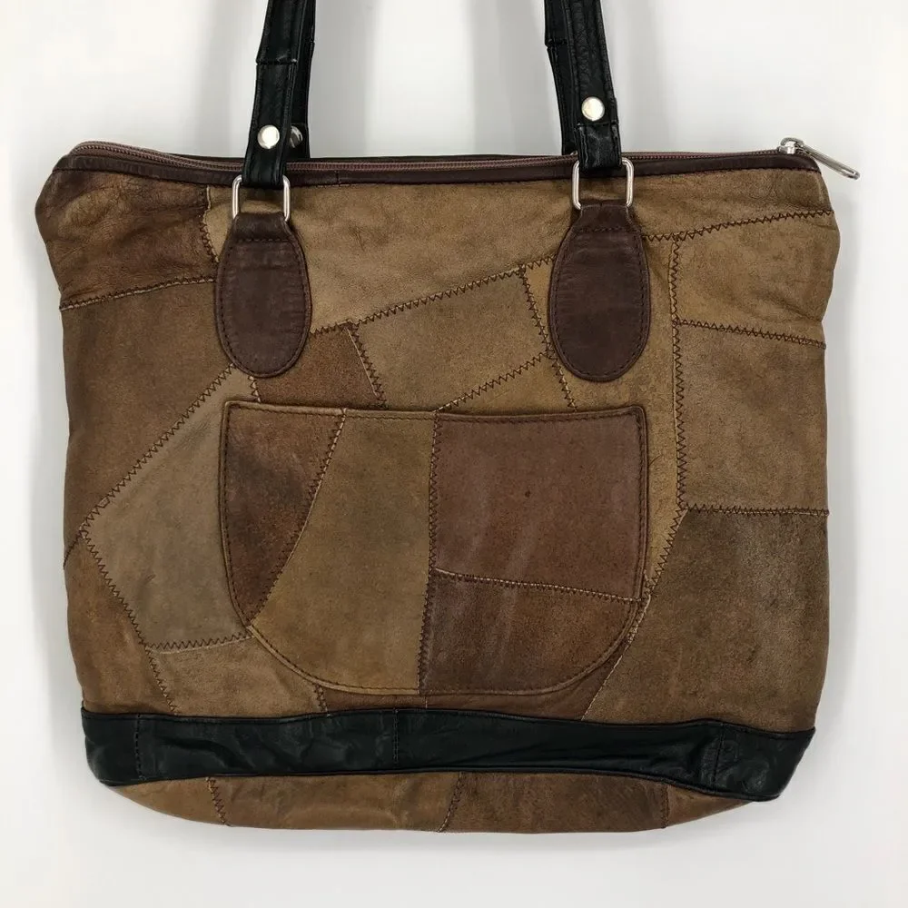 ‎Faux Leather Multicolored Patchwork Purse